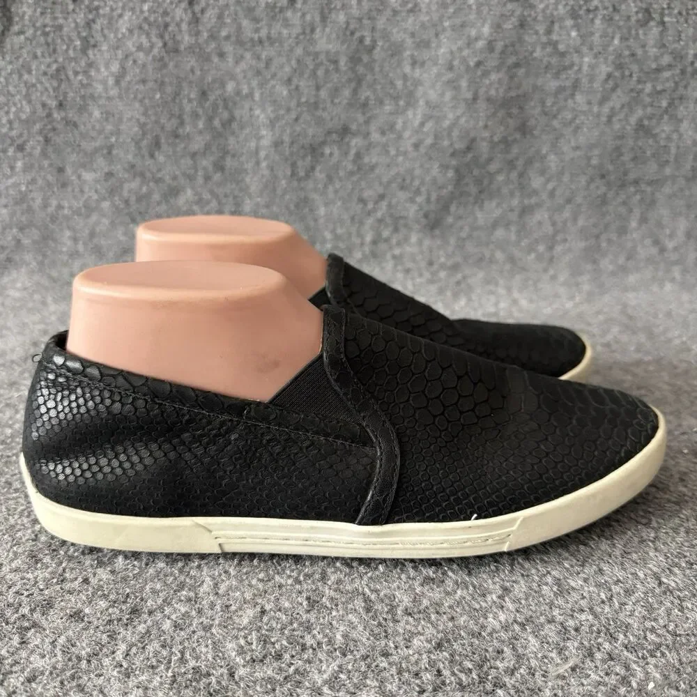 Joie Kidmore Women's Black Snakeskin Embossed Leather Slip On Sneakers 39